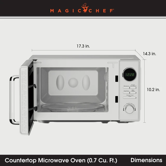 Alt view image 4 of 7 - 0.7 cu. ft. Retro Countertop Microwave in White