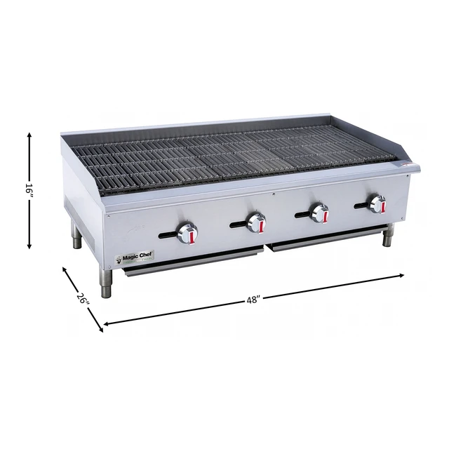 Alt view image 2 of 2 - 48 in. Commercial Countertop Radiant Charbroiler in Stainless Steel