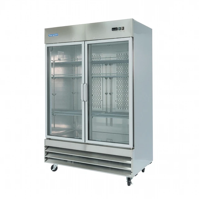 Alt view image 3 of 4 - Commercial 54 in. 48 cu. ft. 2-Glass Door Reach-In Refrigerator in Stainless