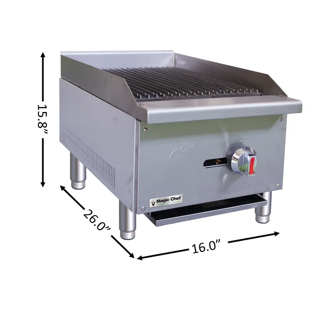 Alt view image 2 of 2 - 16 in. Commercial Countertop Radiant Charbroiler in Stainless Steel