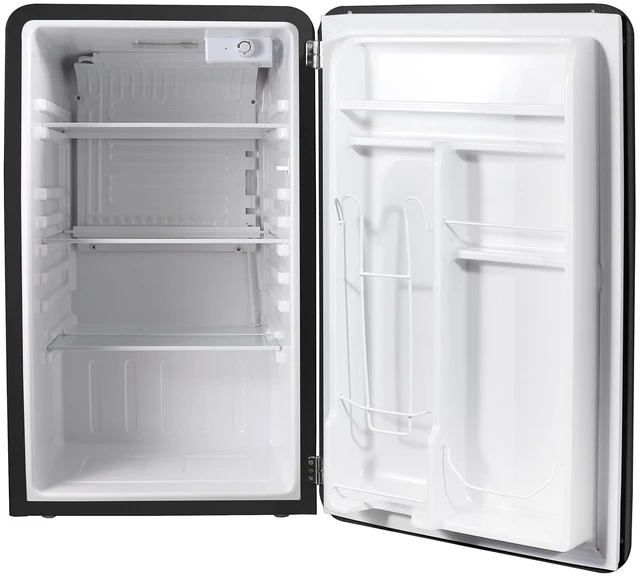 Alt view image 2 of 8 - 17.5 in. 3.2 cu. ft. Retro Mini Refrigerator in Black without Freezer