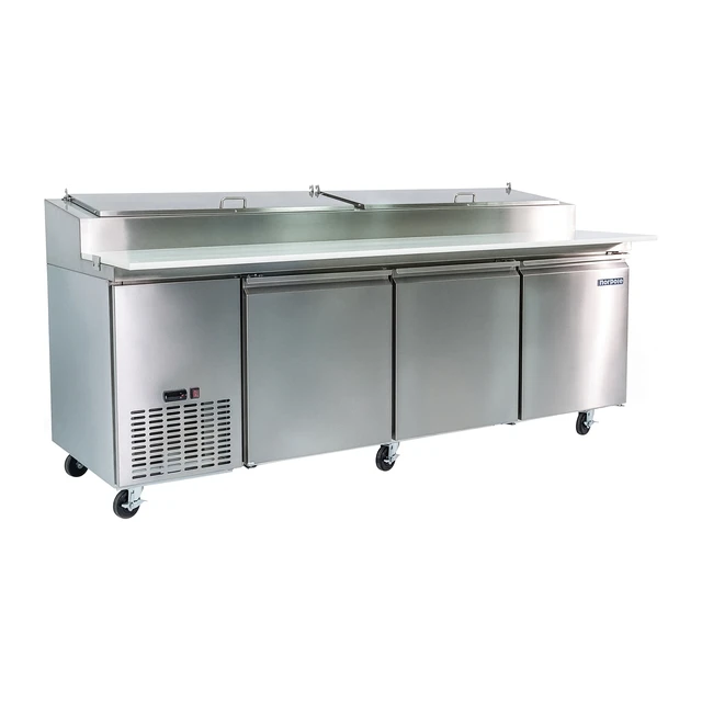 Alt view image 2 of 4 - Commercial 24 cu. ft. Pizza Prep Table Refrigerator in Stainless Steel