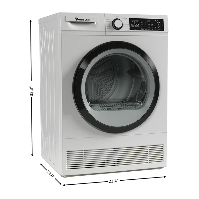 Alt view image 5 of 7 - 24 in. 4.0 cu.ft. Ventless, Condensing Front Load Stackable Electric Dryer in White