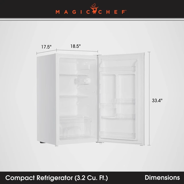 Alt view image 5 of 6 - 3.2 cu. ft. Mini All Fridge in White