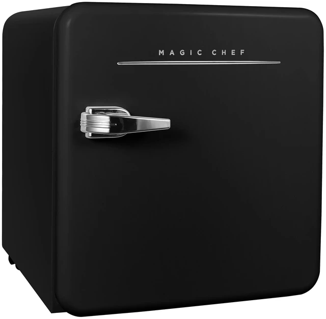Alt view image 3 of 5 - 17.5 in. 1.6 cu. ft. Retro Mini Refrigerator in Black, Without Freezer