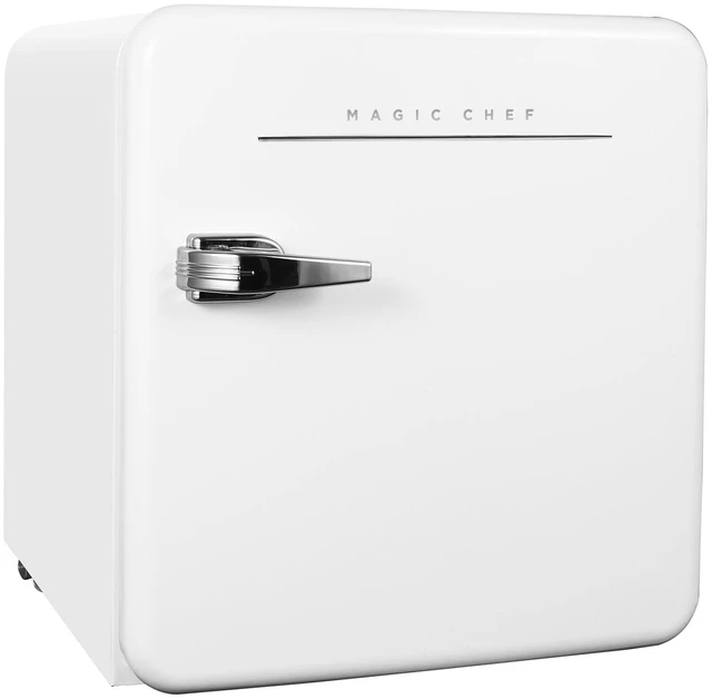 Alt view image 3 of 6 - 17.5 in. 1.6 cu. ft. Retro Mini Refrigerator in White, without Freezer