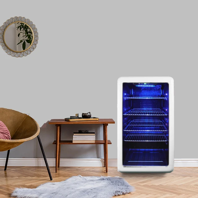 Alt view image 4 of 5 - 3.4 cu. ft. Retro Beverage Cooler, in White