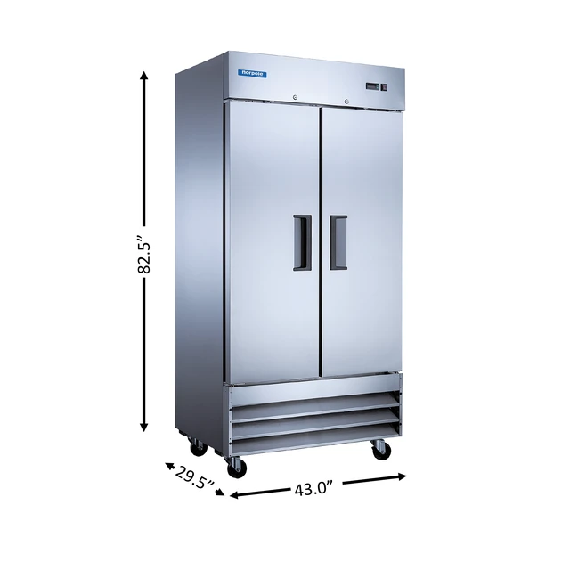 Alt view image 3 of 4 - Commercial 27.6 cu. ft. Double Door Refrigerator in Stainless Steel