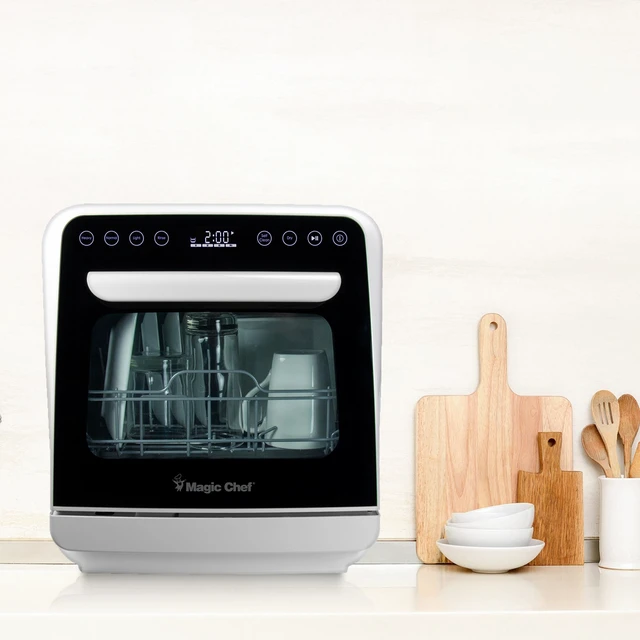Alt view image 3 of 4 - Mini Countertop Dishwasher in White with 3-Place Setting Capacity