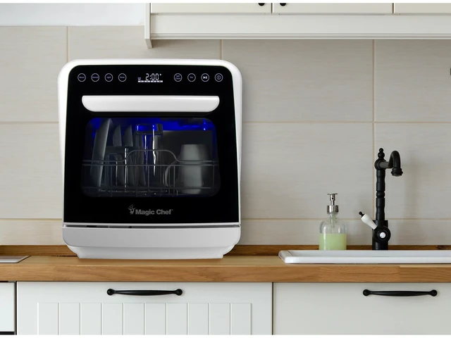 Alt view image 4 of 4 - Mini Countertop Dishwasher in White with 3-Place Setting Capacity