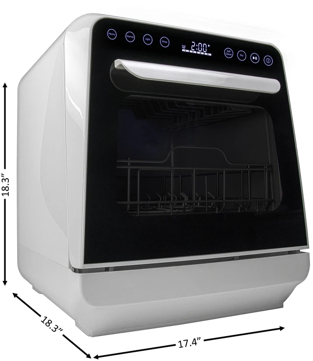 Alt view image 2 of 4 - Mini Countertop Dishwasher in White with 3-Place Setting Capacity