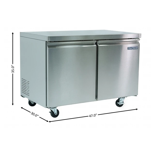 Alt view image 4 of 4 - Commercial 12 cu. ft. 2-Door Under Counter Freezer in Stainless Steel