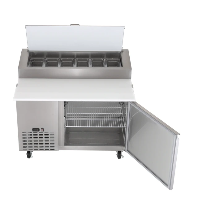 Alt view image 2 of 5 - Commercial 13.8 cu. ft. Single Door Pizza Refrigerator in Stainless Steel