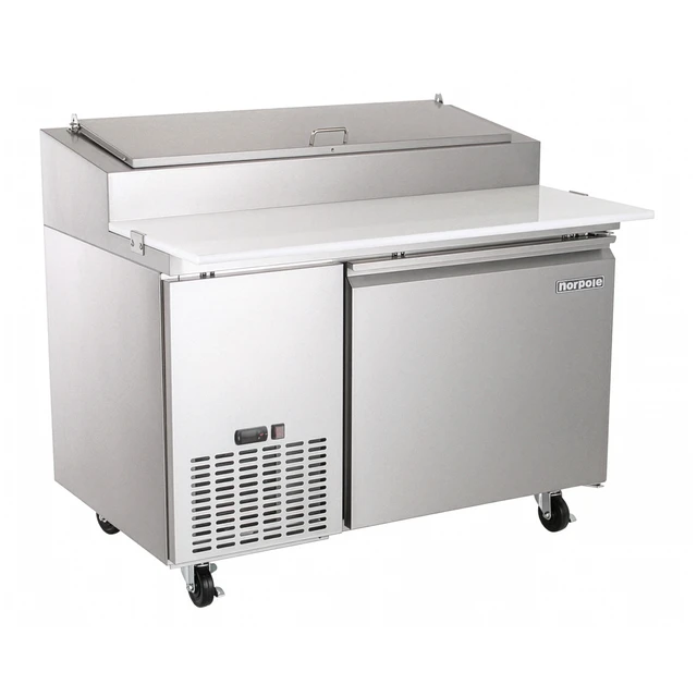 Alt view image 3 of 5 - Commercial 13.8 cu. ft. Single Door Pizza Refrigerator in Stainless Steel