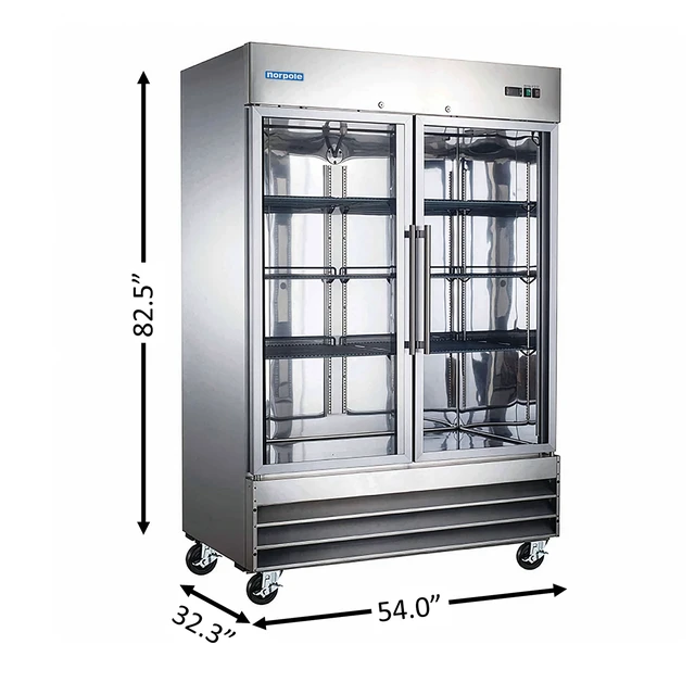 Alt view image 3 of 4 - Commercial 54 in. 48 cu. ft. Frost Free 2-Door Freezer in Stainless Steel