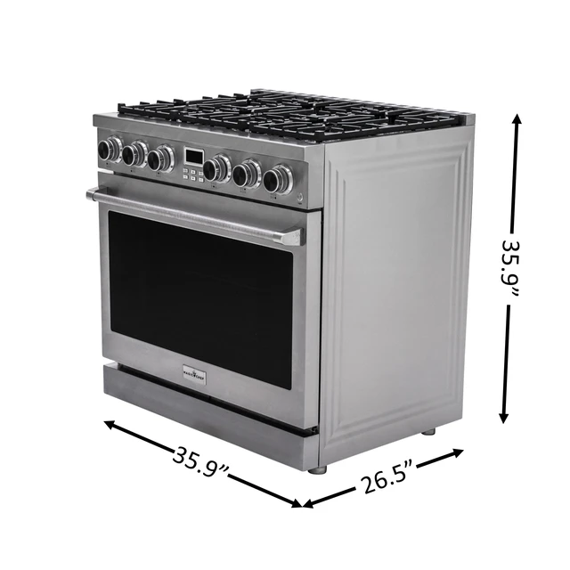 Alt view image 5 of 7 - Pro-Style 36 in. 6-Burner Slide-in Gas Range with Convection in Stainless