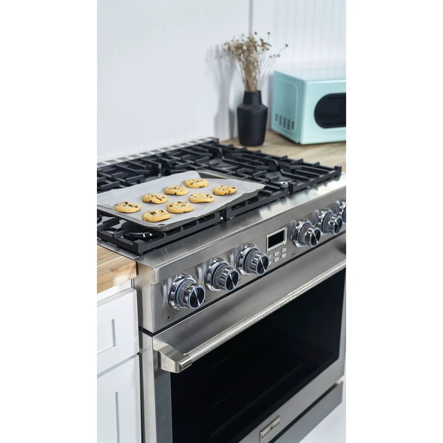 Alt view image 6 of 7 - Pro-Style 36 in. 6-Burner Slide-in Gas Range with Convection in Stainless