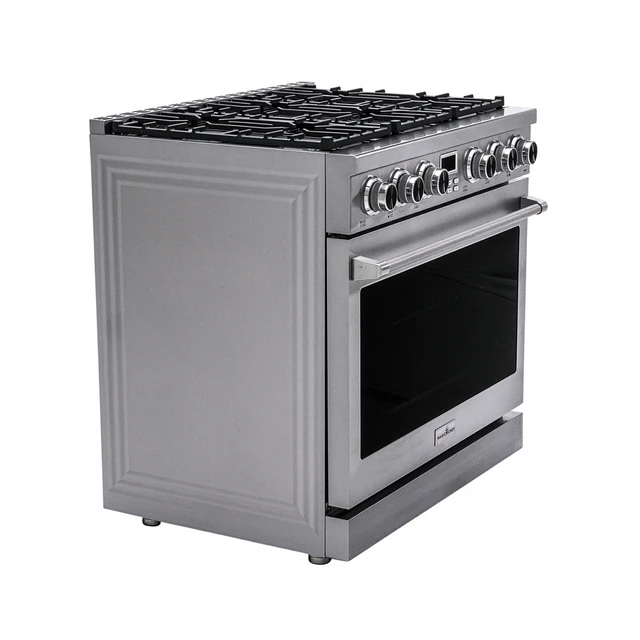 Alt view image 3 of 7 - Pro-Style 36 in. 6-Burner Slide-in Gas Range with Convection in Stainless