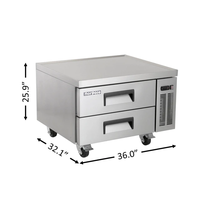 Alt view image 5 of 6 - Commercial 36 in. 29 cu. ft. Chef Base Refrigerator in Stainless Steel