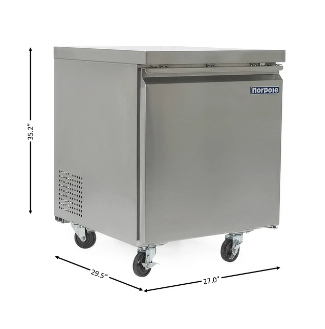Alt view image 5 of 6 - Commercial 6 cu. ft. Under Counter Upright Freezer in Stainless Steel