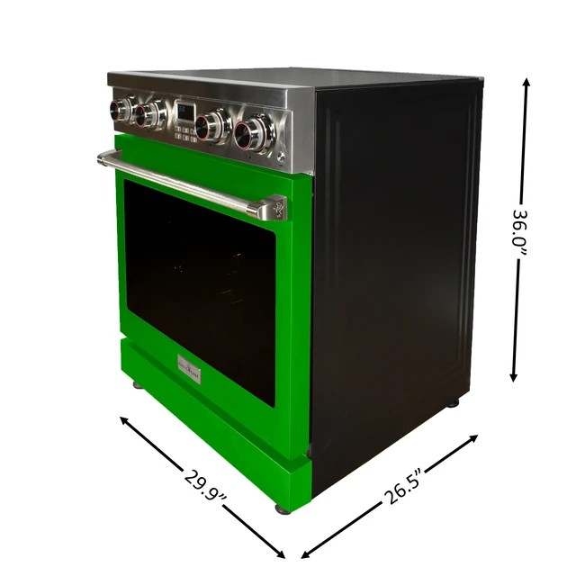 Alt view image 3 of 4 - Pro-Style 30 in. 4-Element Slide-In Electric Range with Convection in Stainless with Green Door