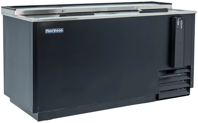 Alt view image 2 of 5 - Commercial 65 in. 18 cu. ft. Sliding Door Beer Cooler in Black