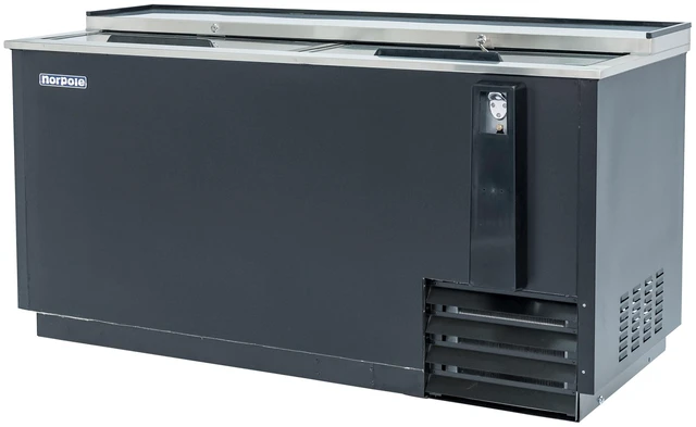 Alt view image 3 of 5 - Commercial 65 in. 18 cu. ft. Sliding Door Beer Cooler in Black