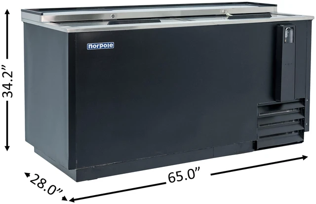 Alt view image 4 of 5 - Commercial 65 in. 18 cu. ft. Sliding Door Beer Cooler in Black
