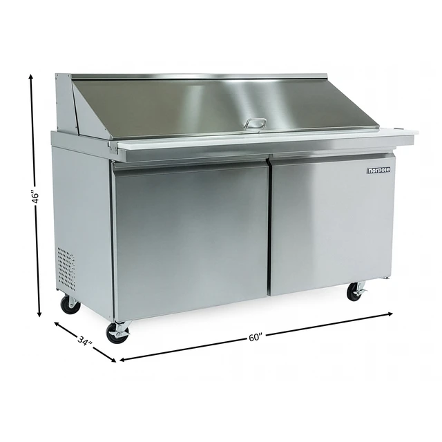 Alt view image 4 of 4 - Commercial 60 in. 15 cu. ft. Mega Top Prep Table Refrigerator in Stainless
