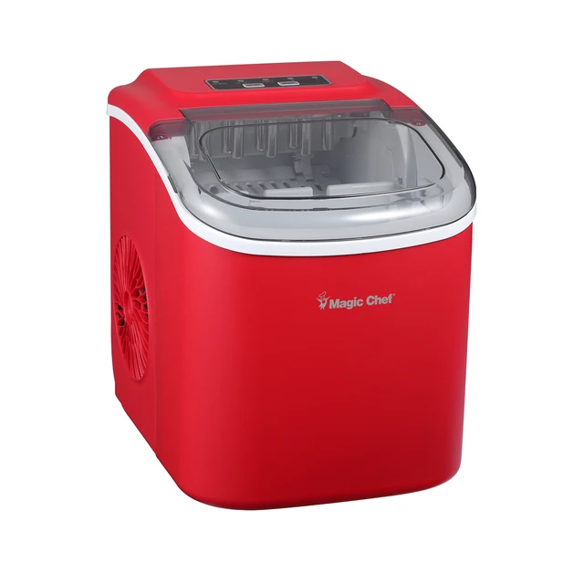Alt view image 3 of 7 - 27 lb. Portable Countertop Ice Maker in Red