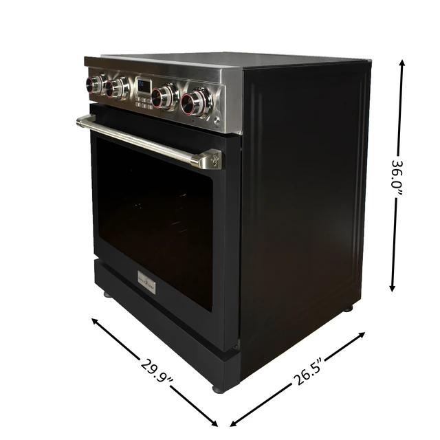 Alt view image 2 of 3 - Pro-Style 30 in. 4-Element Slide-In Electric Range with Convection in Stainless with Black Door