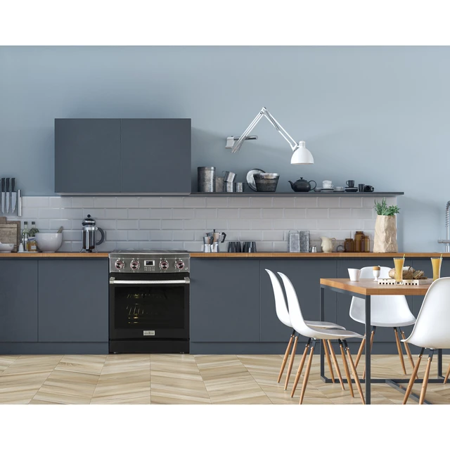 Alt view image 3 of 3 - Pro-Style 30 in. 4-Element Slide-In Electric Range with Convection in Stainless with Black Door