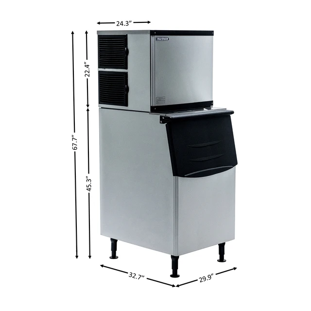 Alt view image 4 of 5 - Commercial 500 lbs. Freestanding Ice Maker in Stinless Steel