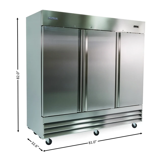 Alt view image 4 of 4 - Commercial 72 cu. ft. 3-Door Upright Freezer in Stainless Steel