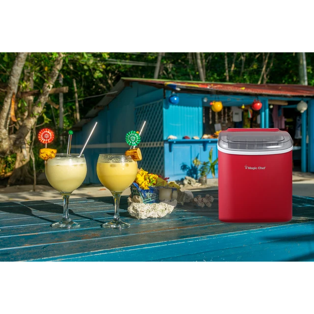 Alt view image 6 of 7 - 27 lb. Portable Countertop Ice Maker in Red