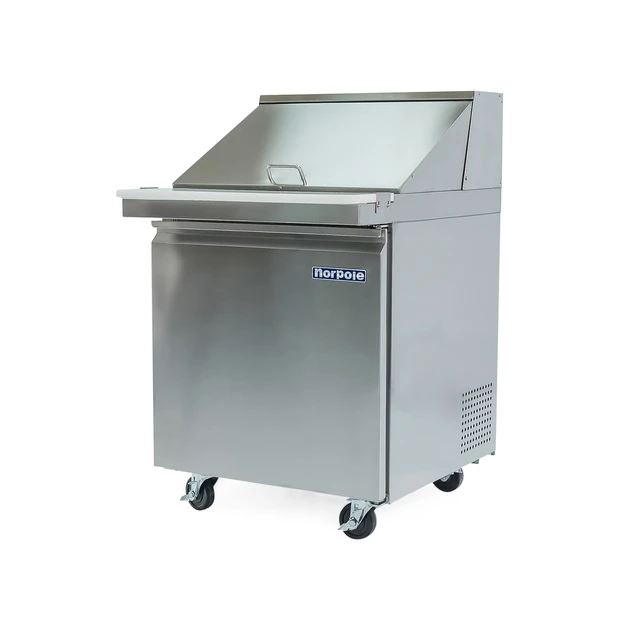 Alt view image 3 of 4 - Commercial 6 cu. ft. Single Door Mega Top Prep Table Refrigerator in Stainless