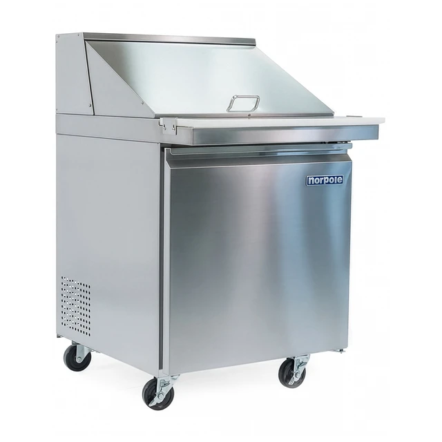 Alt view image 2 of 4 - Commercial 6 cu. ft. Single Door Mega Top Prep Table Refrigerator in Stainless