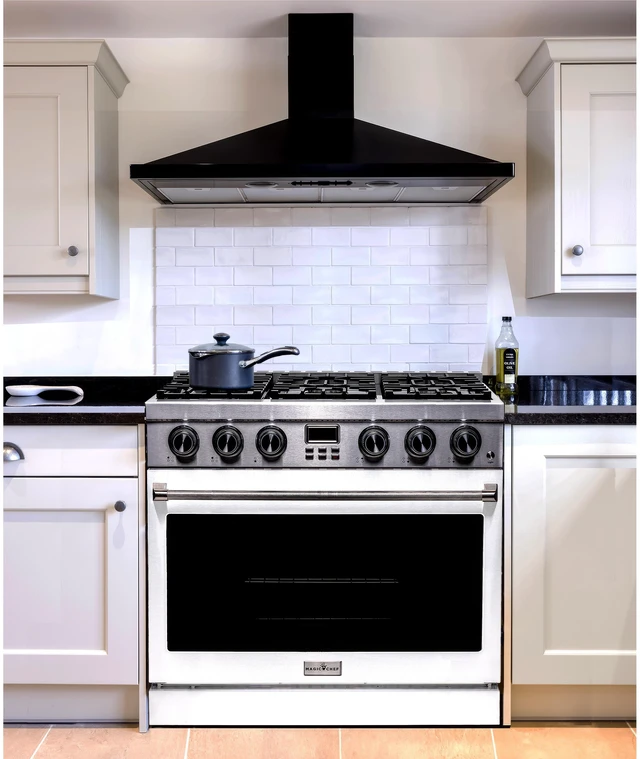 Alt view image 7 of 7 - Pro-Style 36 in. 6-Burner Slide-in Gas Range with Convection in Stainless with White Door