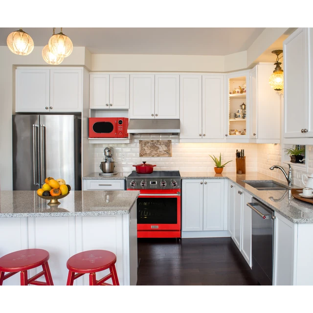 Alt view image 4 of 4 - Pro-Style 30 in. 4-Element Slide-In Electric Range with Convection in Stainless with Red Door