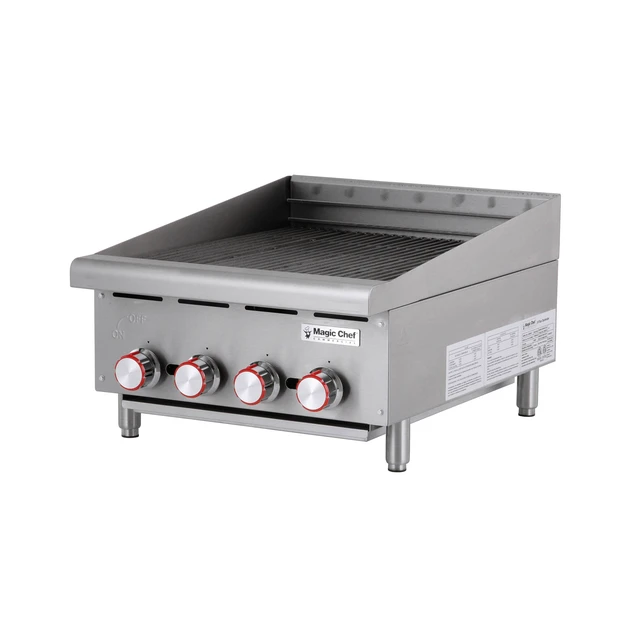 Alt view image 3 of 6 - 24 in. Commercial Countertop Radiant Charbroiler in Stainless Steel