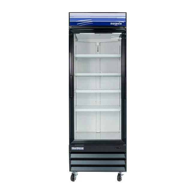 Main image of Commercial 28 in. 23 cu. ft. Single Swing Glass Door Refrigerator in Black