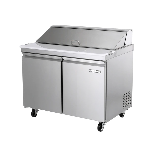 Alt view image 3 of 4 - Commercial 9.5 cu. ft. Sandwich/Salad Prep Table Refrigerator in Stainless Steel