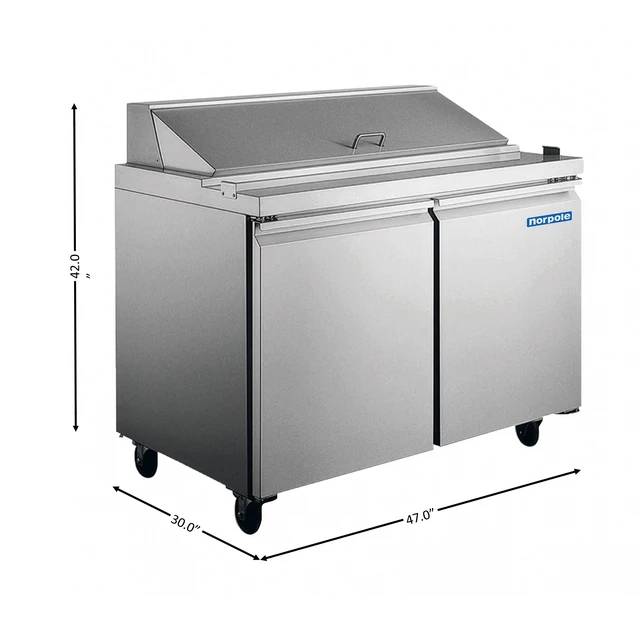 Alt view image 4 of 4 - Commercial 9.5 cu. ft. Sandwich/Salad Prep Table Refrigerator in Stainless Steel