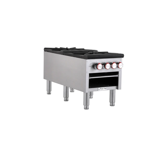 Alt view image 2 of 4 - Commercial Double Stock Pot Countertop Gas Cooktop