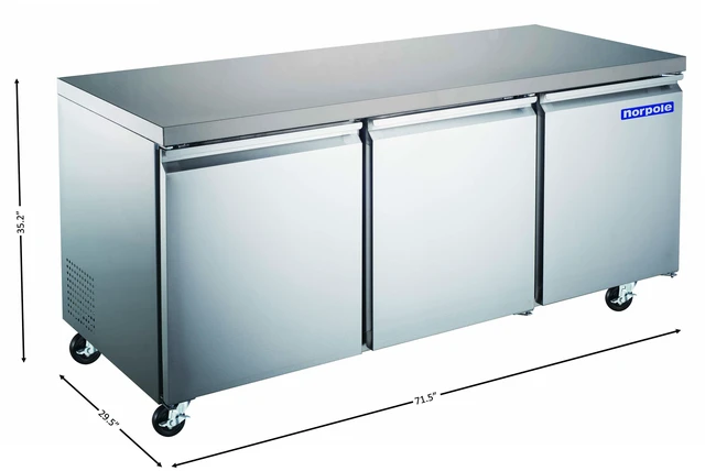Alt view image 4 of 4 - Commercial 72 in. 18.9 cu. ft. Under Counter Refrigerator in Stainless Steel