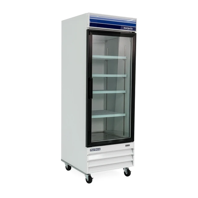 Alt view image 2 of 4 - Commercial 28 in. 23 cu. ft. Single Swing Glass Door Refrigerator in White