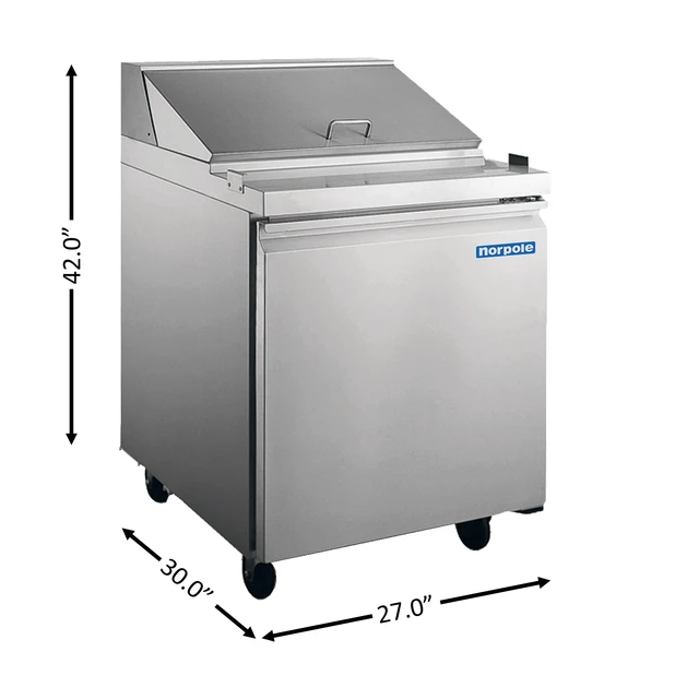 Alt view image 3 of 4 - Commercial 6 cu. ft. Sandwich-Salad Prep Refrigerator in Stainless Steel
