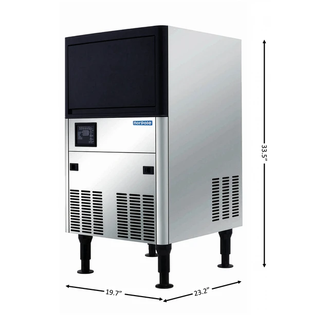 Alt view image 3 of 4 - Commercial 120 lbs. Freestanding Ice Maker in Stainless Steel