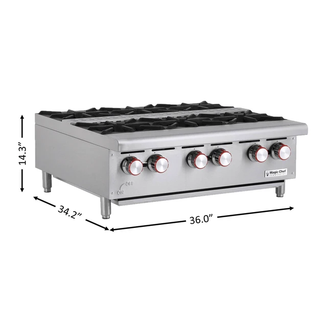 Alt view image 4 of 4 - 36 in. Natural Gas Commercial Counter Hot Plate Range in Stainless Steel