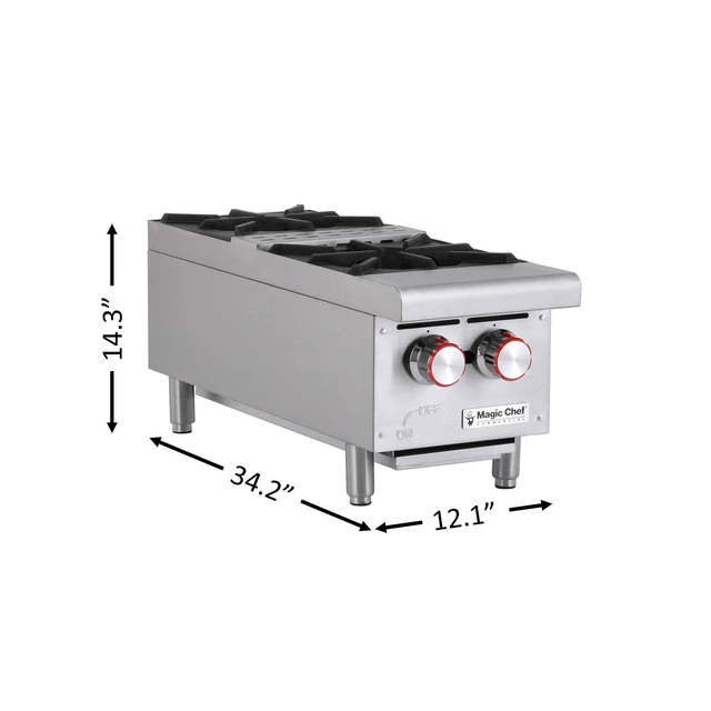 Alt view image 4 of 4 - 12 in. W Commercial Natural Gas Countertop Hot Plate in Stainless Steel